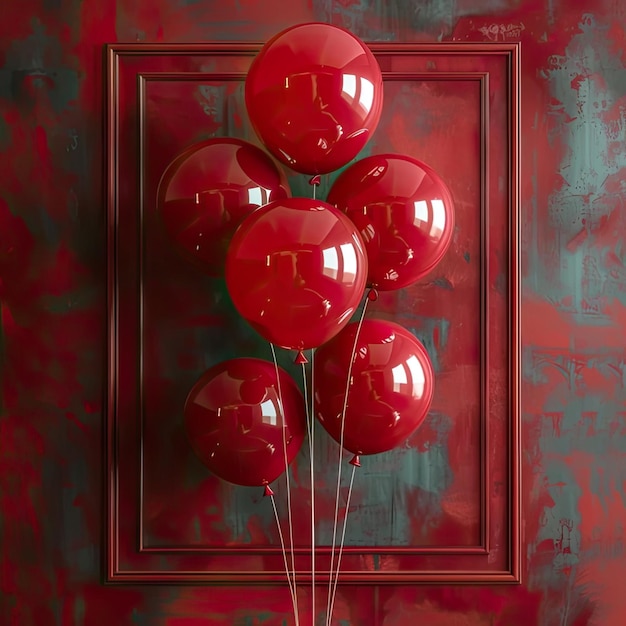 Photo a red balloon with the word  i love you  on the bottom