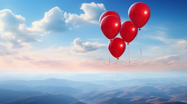 red balloons HD wallpaper photographic image