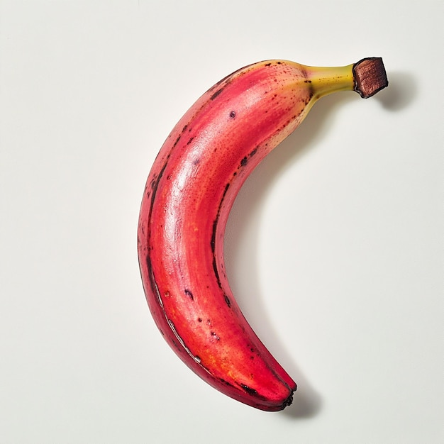 Red Banana on White Background