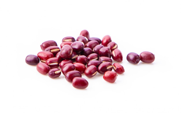 Red beans adzuki isolated on white background