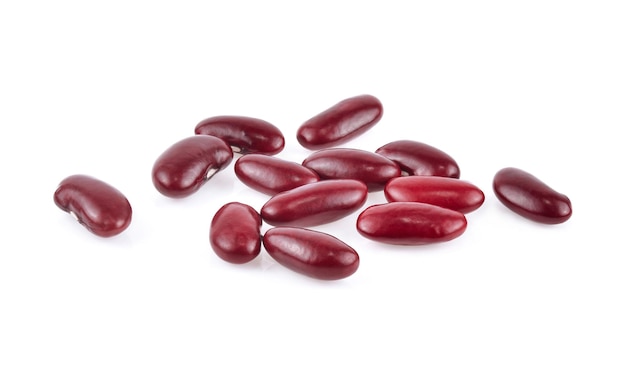 Red beans isolated on the white background.