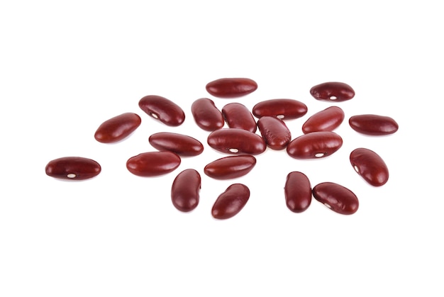 Red beans isolated on white background.