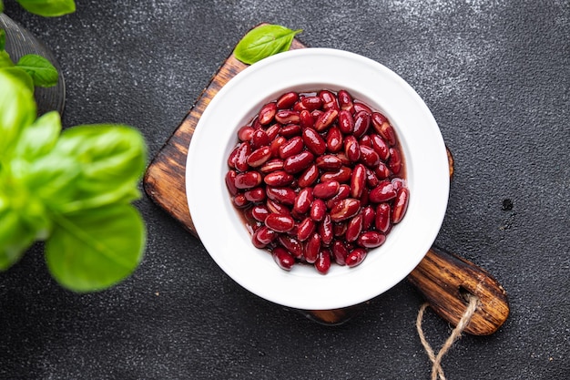 Red beans legume healthy meal food snack diet on the table copy space food background rustic top