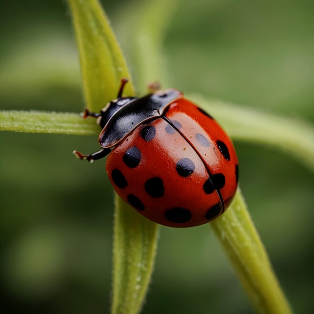 red beetles on green leaves