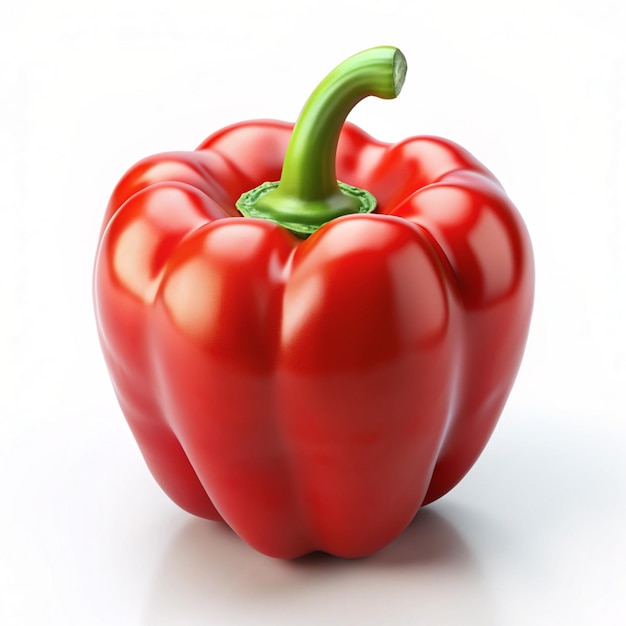 Red bell pepper fresh and healthy vegetable concept 3d render illustration