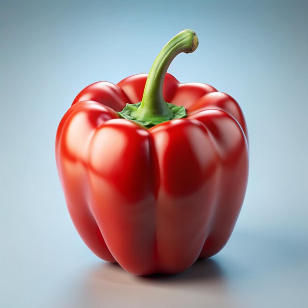 Red bell pepper fresh and healthy vegetable concept 3d render illustration