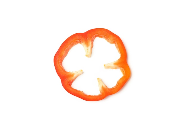 Red bell pepper isolated on white background