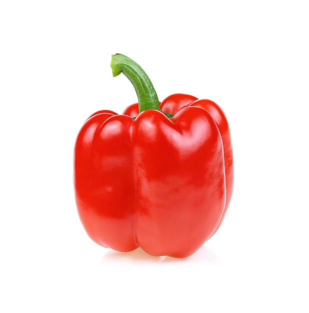 Red bell pepper isolated on white