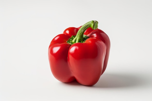 red bell pepper on white isolated cuting