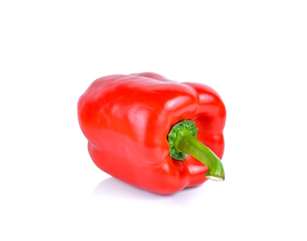 Red bell pepper on white