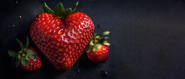 Red berry strawberry heart shape Generative AI