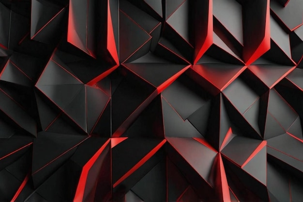 a red and black abstract image of a geometric pattern