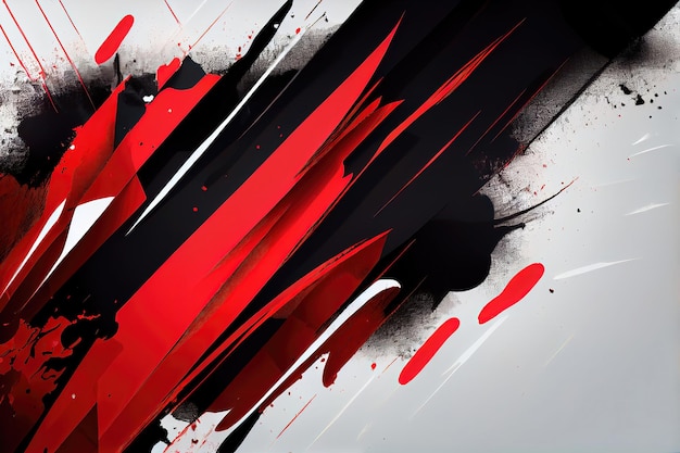 A red and black background with a black background and a red design.