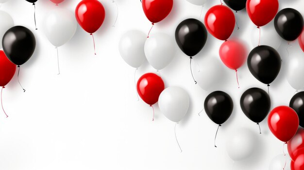 Red and black balloons over white background Black Friday concept