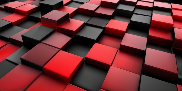 A red and black checkerboard pattern of squares stock background