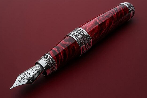 a red and black crayon with a red and white design on the side