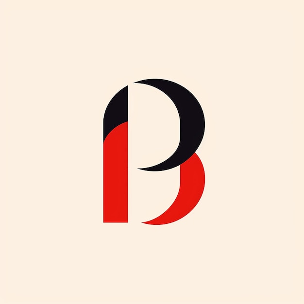 Photo a red and black letter b is on a white background