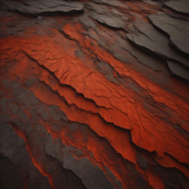 Photo the red and black rock in the middle of the ocean is a lava flow.