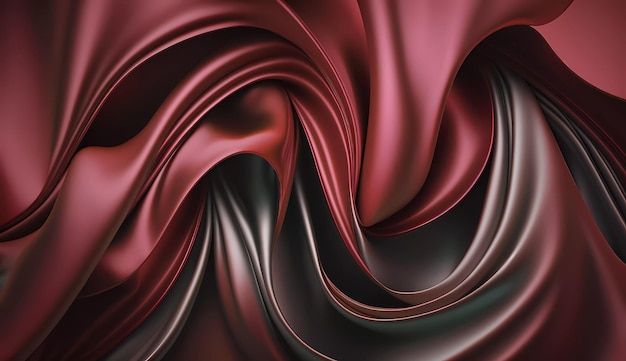 A red and black silk fabric with a soft fabric texture.