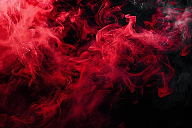 Red and black smoke on a black background Background from the smoke of vape