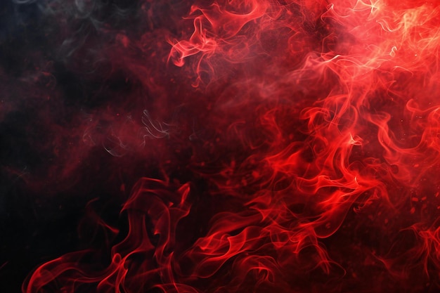 Red and black smoke on black background Copy space Design element