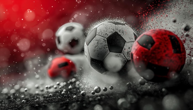 a red and black soccer ball