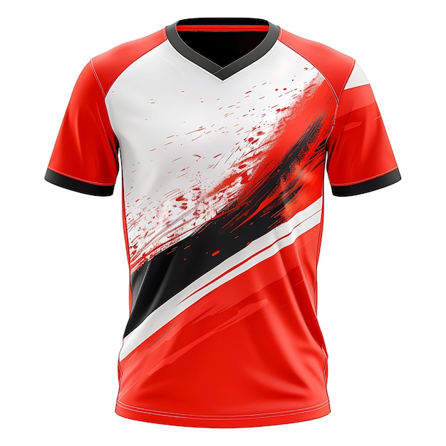 a red black and white jersey with the word  the  red  on it