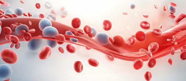 Red Blood Cell Background Abstract Vein Flow and Platelet Wave for Medicine and Cancer Research