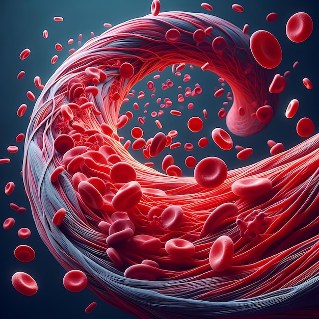 Red Blood Cells Circulation Blood Circulation Generated Ai