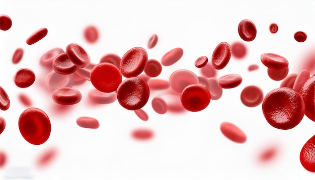 Photo red blood cells moving dynamically in plasma are removed