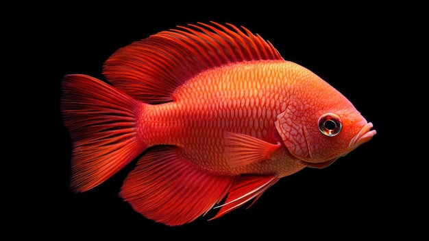 Photo red blood parrot cichlid fish