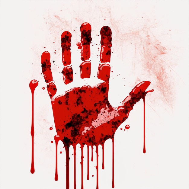 A red bloody hand ilustration