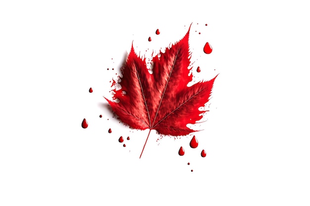 Red Bloody maple isolated on white background Ai generated