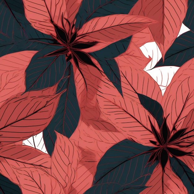 A red and blue background with leaves and a white square.