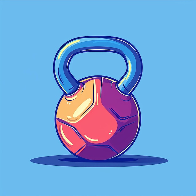 Photo a red and blue dumbbell with a blue background