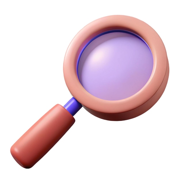 a red and blue magnifying glass is shown in a picture