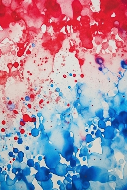 Red and blue paint splashes are a great background for a party.