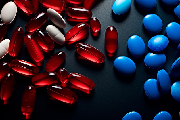 Red and blue pills Medicine AI generated