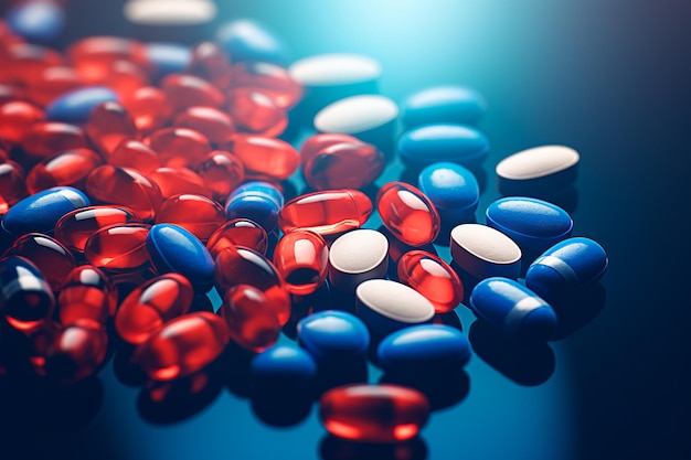 Red and blue pills Medicine AI generated