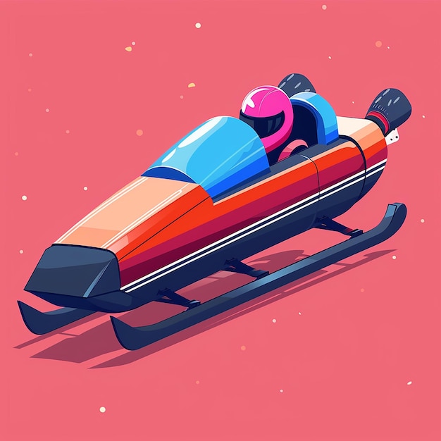 a red and blue ski boat with a red helmet on it