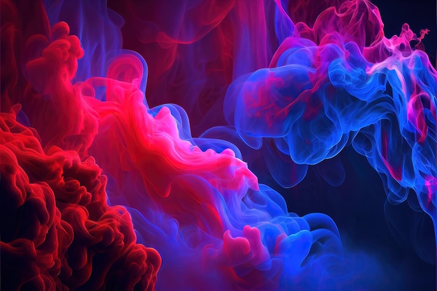 Red and blue smoke is in the air generative AI