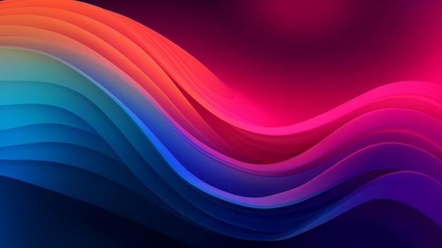 Red and blue waves on a dark background