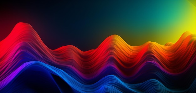 Red and blue waves on a dark blue background