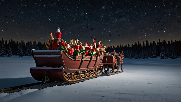 a red boat with santa on it is decorated with santa and santas