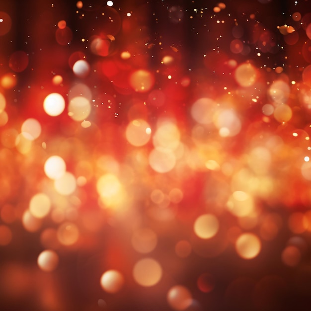 Red bokeh blur background Christmas and New Year lights