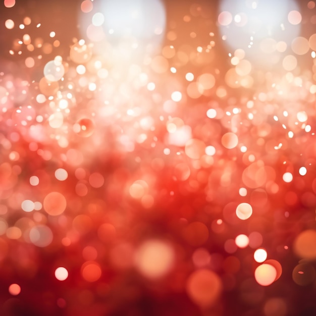 Red bokeh blur background Christmas and New Year lights