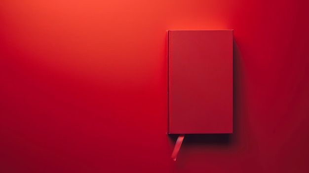 Photo a red book on a red background