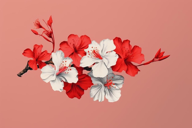 Red botanical flower social ads