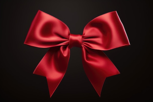 Red Bow on Black Background