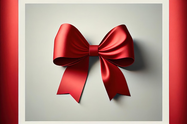 Red bow illustration Generative AI